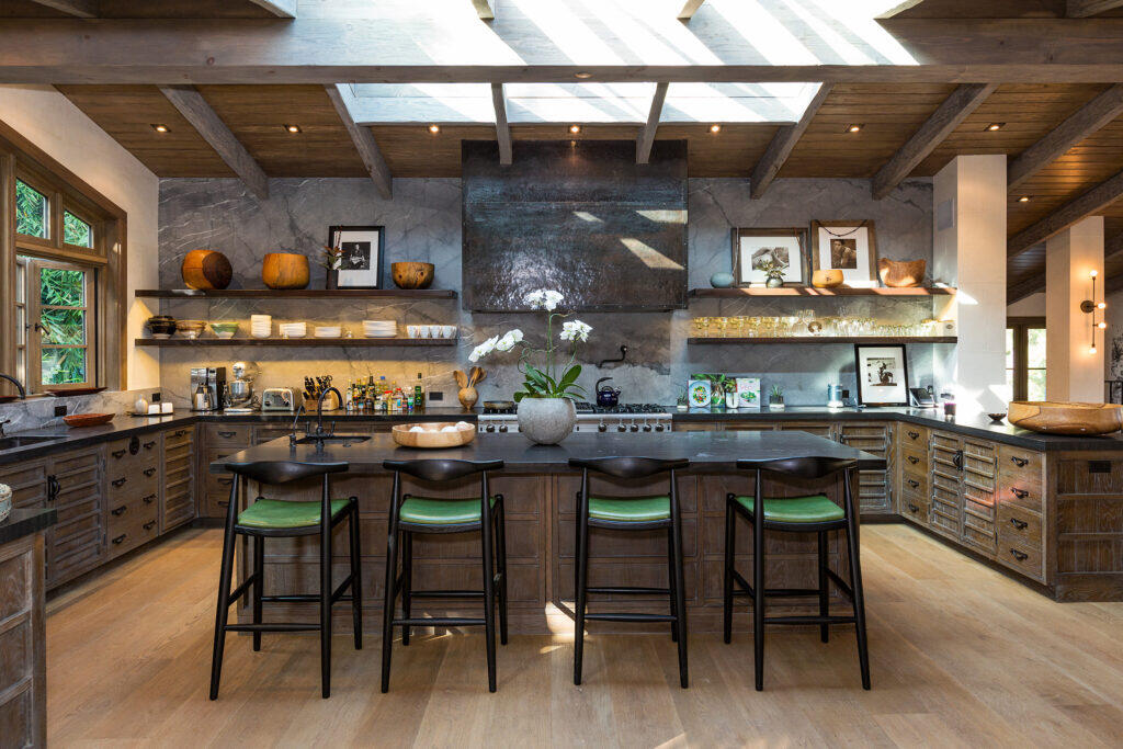 Cliffside06 Bali Inspired Kitchen with Ridge Skylight.