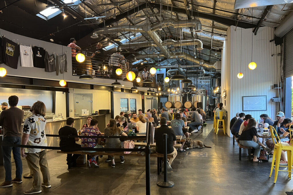 LAWLESS01 Interior of converted Industrial Factory into brewerey and tasting room.