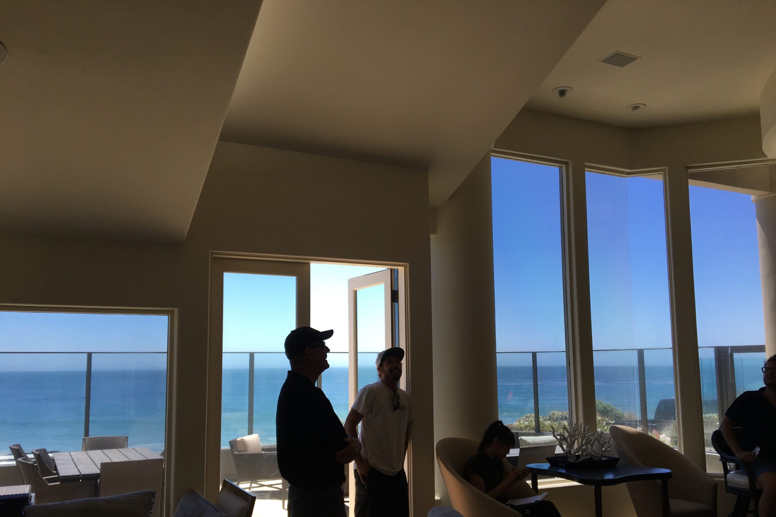 Interior view of living room before remodel at the Sea Level Residence.